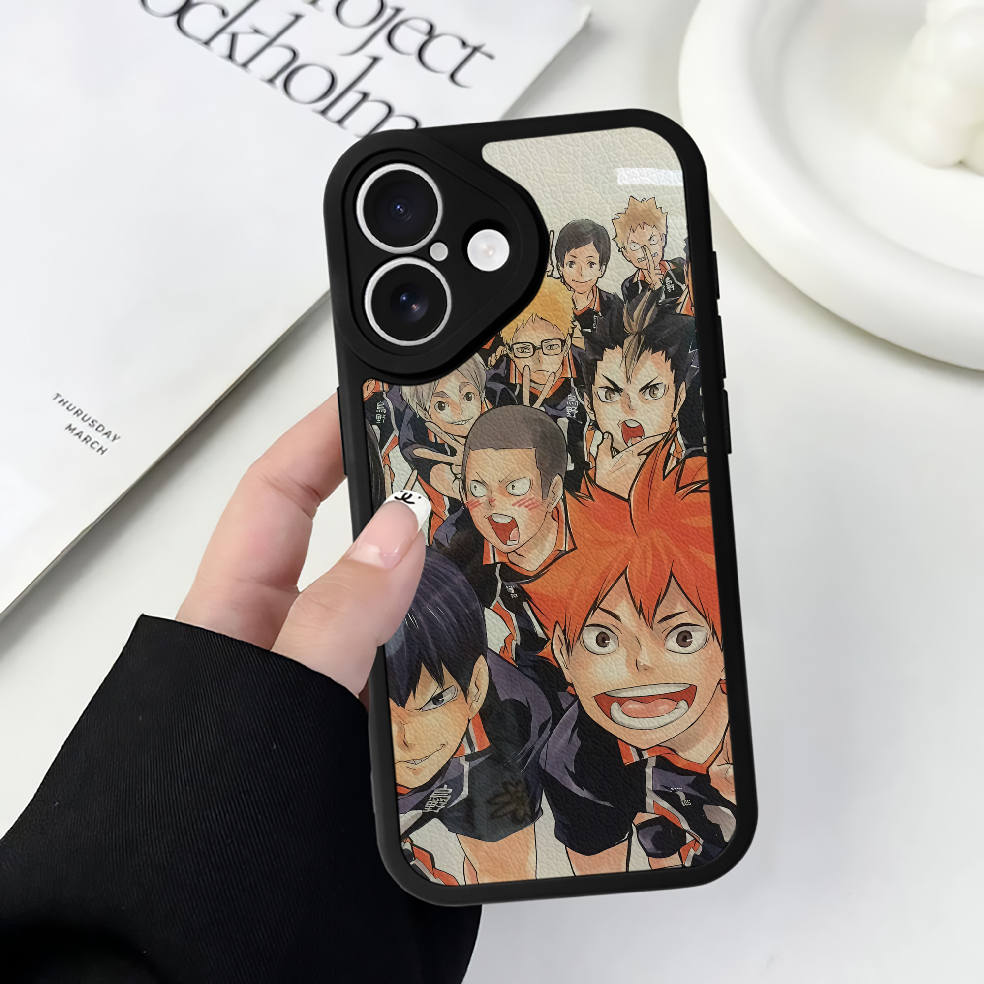 （画像用） ハイキュー!! Haikyu!! 【iPhone 16シリーズ対応】シリコンスマホケース（レザー調） 材質：シリコン